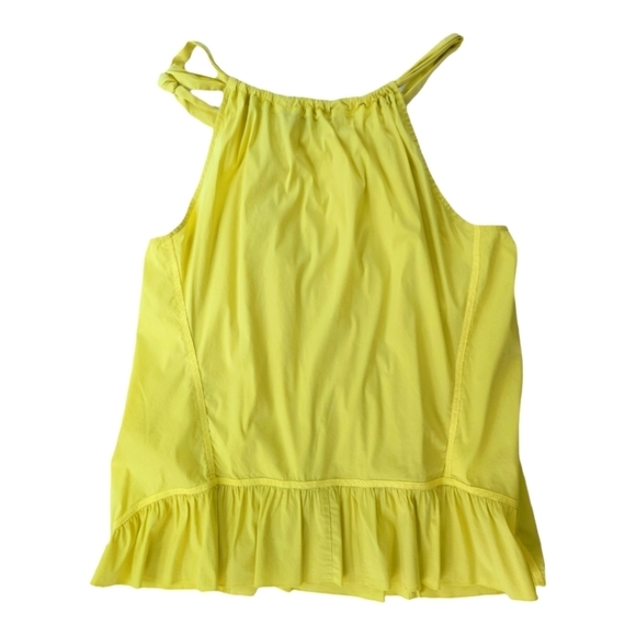 BCBGMAXAZRIA‎ Sleeveless Minimalist Drawstring Yellow Smock Top - Picture 6 of 9